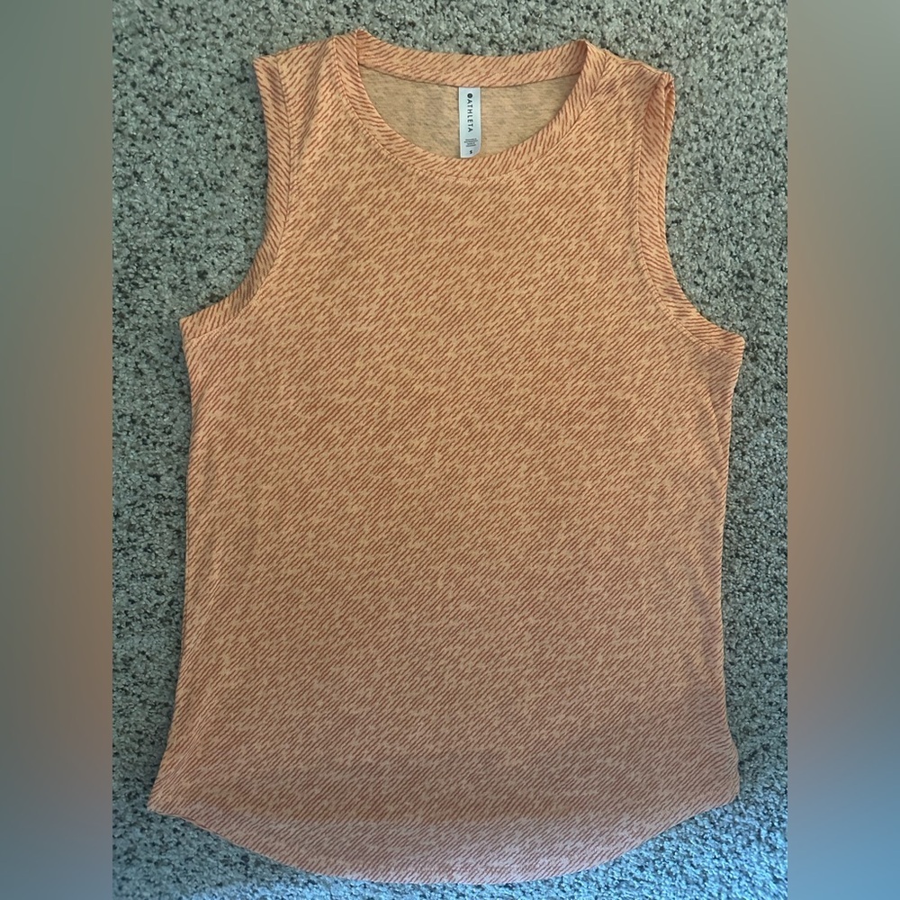 Athleta Women’s Orange Patterned Tank size small
